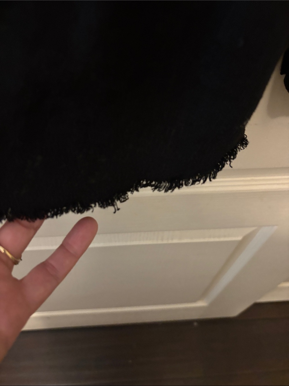 H&M Divided Black Linen Button Down Shirt with Frayed Hem - Picture 5 of 6
